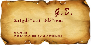 Galgóczi Dénes névjegykártya